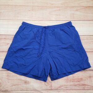 Men's Quick-Dry Royal Blue Swim Trunks with Drawstring Waist